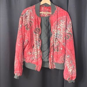 Free people floral quilted bomber jacket